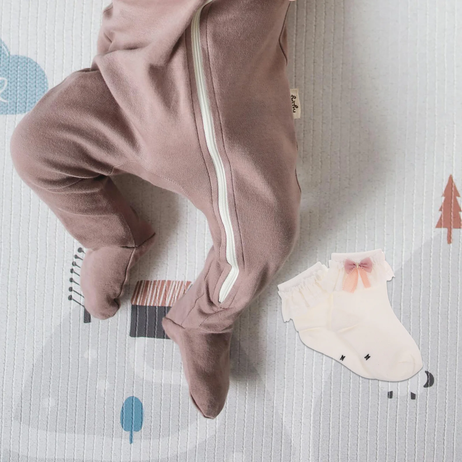 

2Pairs Ruffle Baby Girl Socks Lace Trim Cotton Dress Socks Newborn Infant Toddler Little Girls Sock Girl Baby Newborn