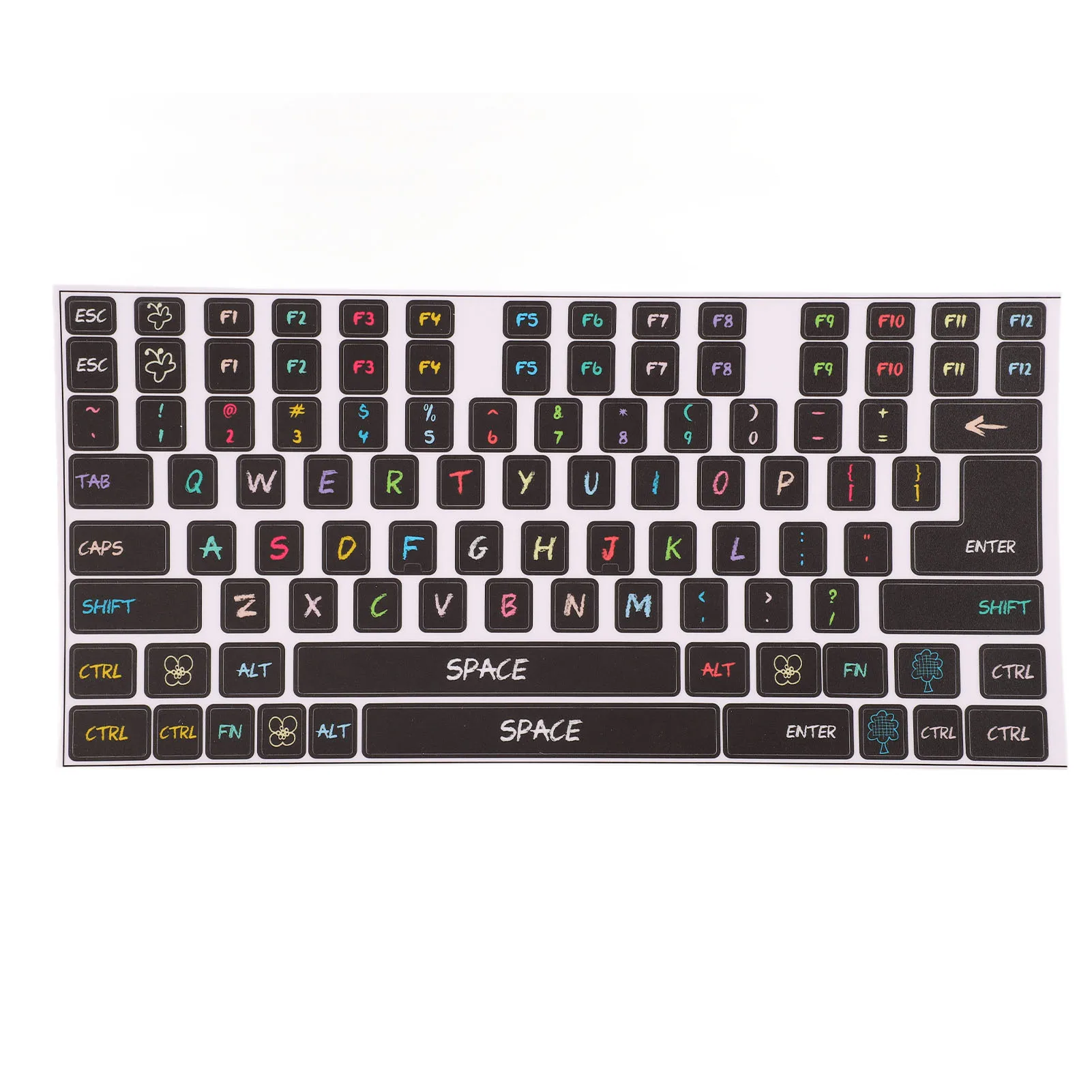 Gaming-Tastaturaufkleber für 84 bis 108 Tasten, Tastatur, PVC, dekorativ, allgemeine Desktop-Computer-Tastenkappen, Aufkleber, Tastaturaufkleber