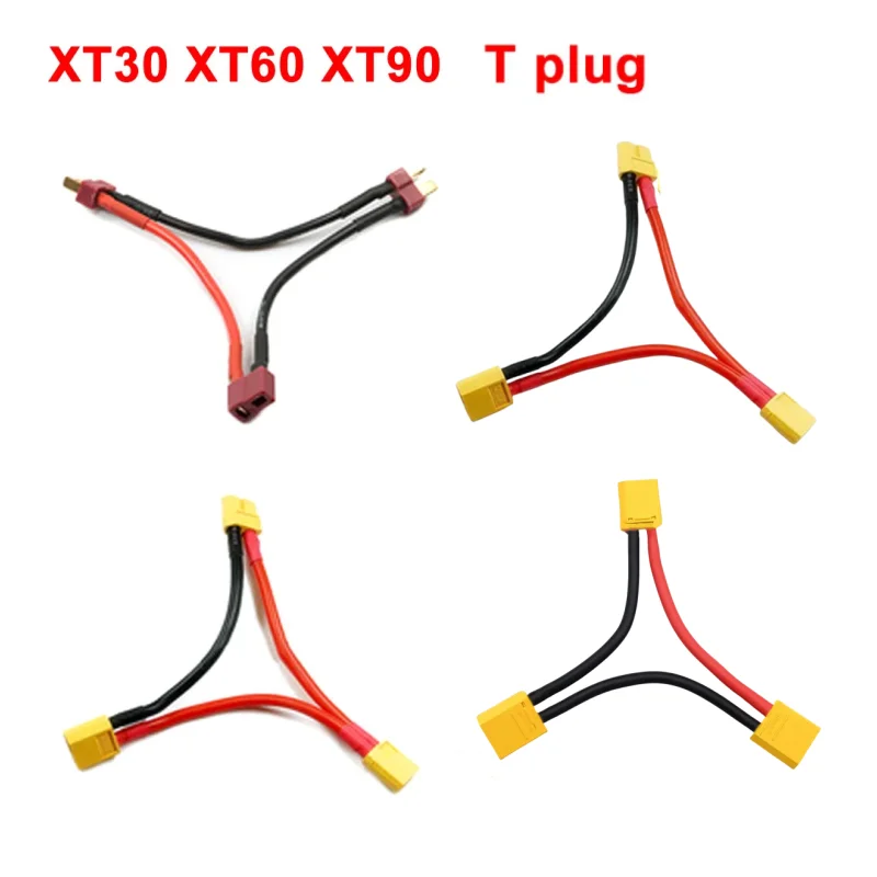 

XT30 XT60 XT90 T plug Connector Male to Female 14AWG/16AWG 10CM Battery Adapter Series Y Shape Rc Helicopter Connection Cable