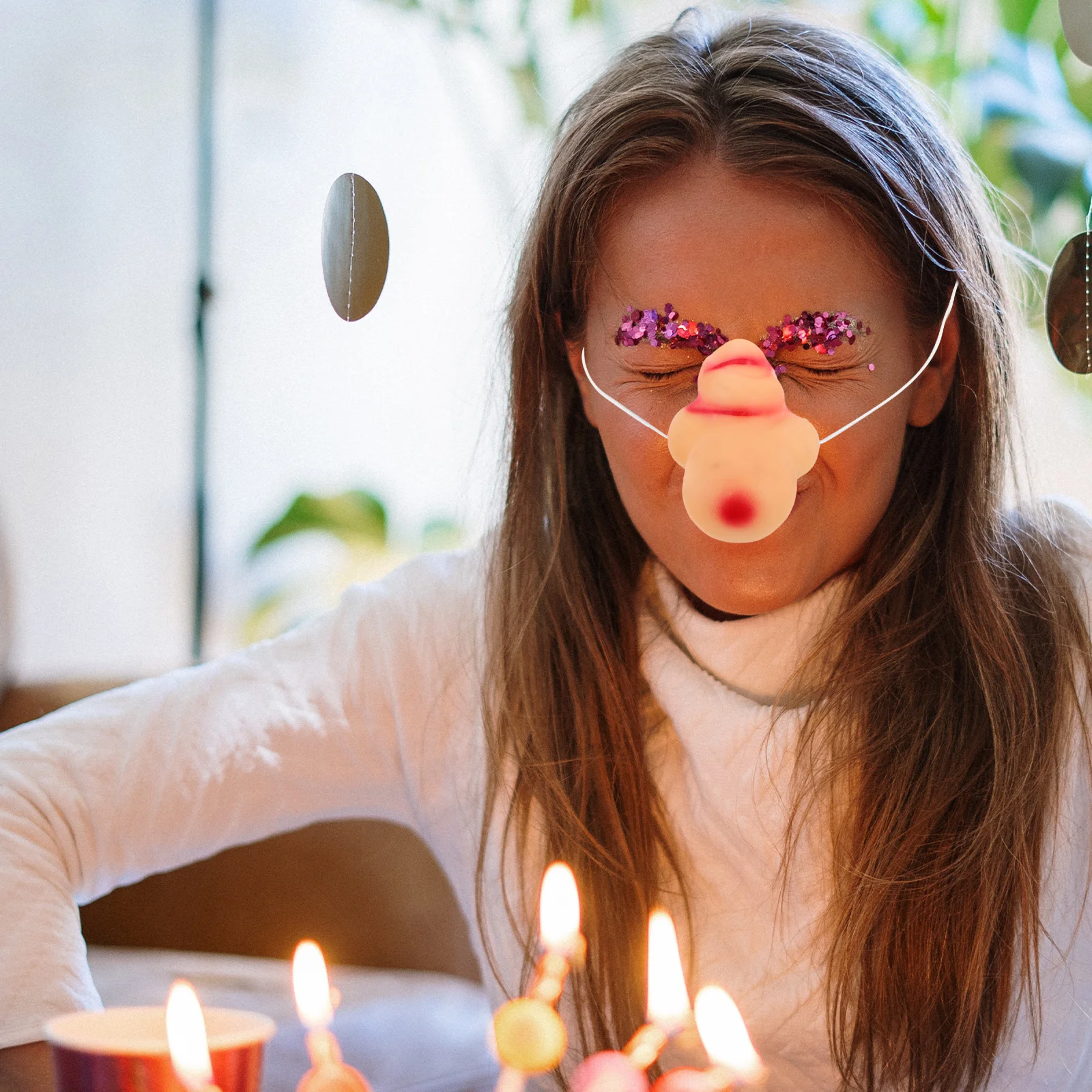 

5pcs Fake Witch Nose Prop Realistic Oval Vinyl Nose For Halloween Costume Masquerade Party Adult Women Reusable Novelty