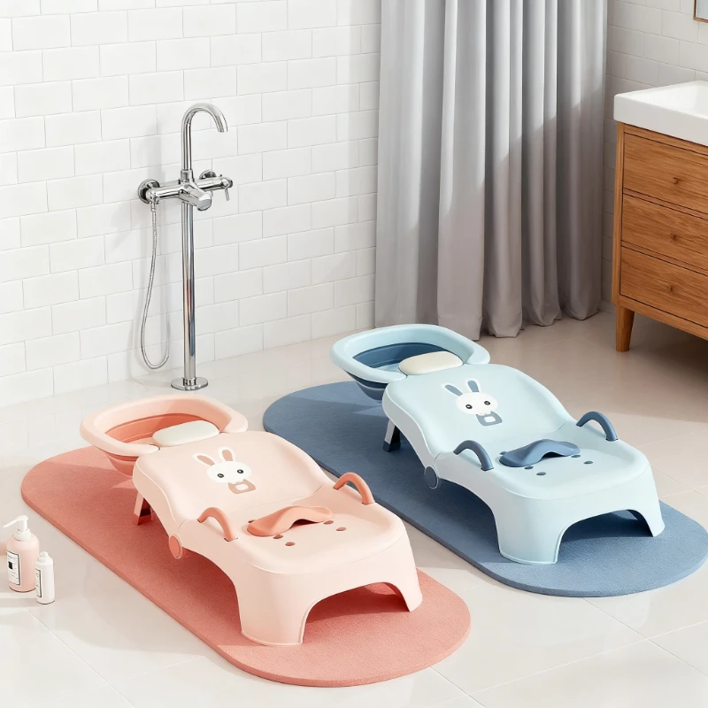 

Foldable Kids Reclining Shampoo Chair Hair Washing Chair Seat Toddlers Babies Home Use Children Bath Chair Baby Bath Shower Head