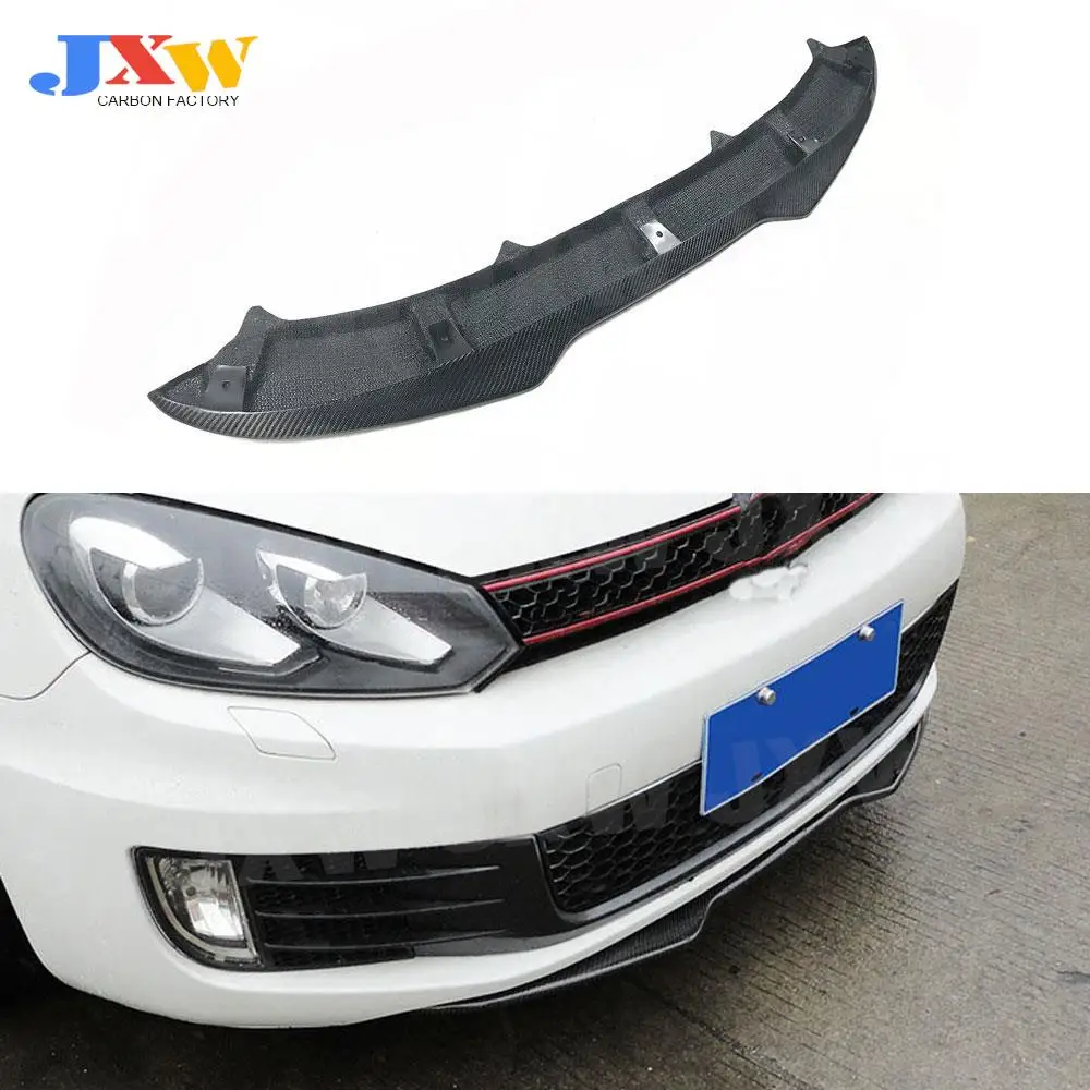 

For MK6 GTI Front Lip Chin Carbon fiber Spoiler For Volkswagen VW Golf 6 VI GTI 2010-2013 H1 Style Bumper Guard Car Tuning