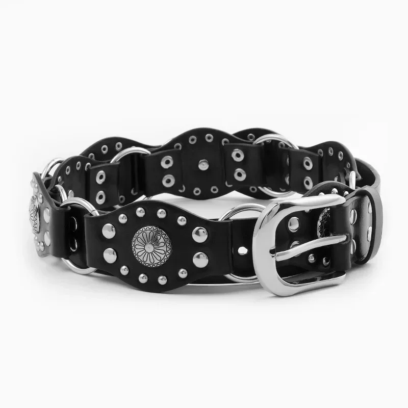 

Punk Studded Buckle Waistband Retro Spicy Girl Rivet Wide Waist Belt Stylish Leather Belt for Women Dress Jeans Decor