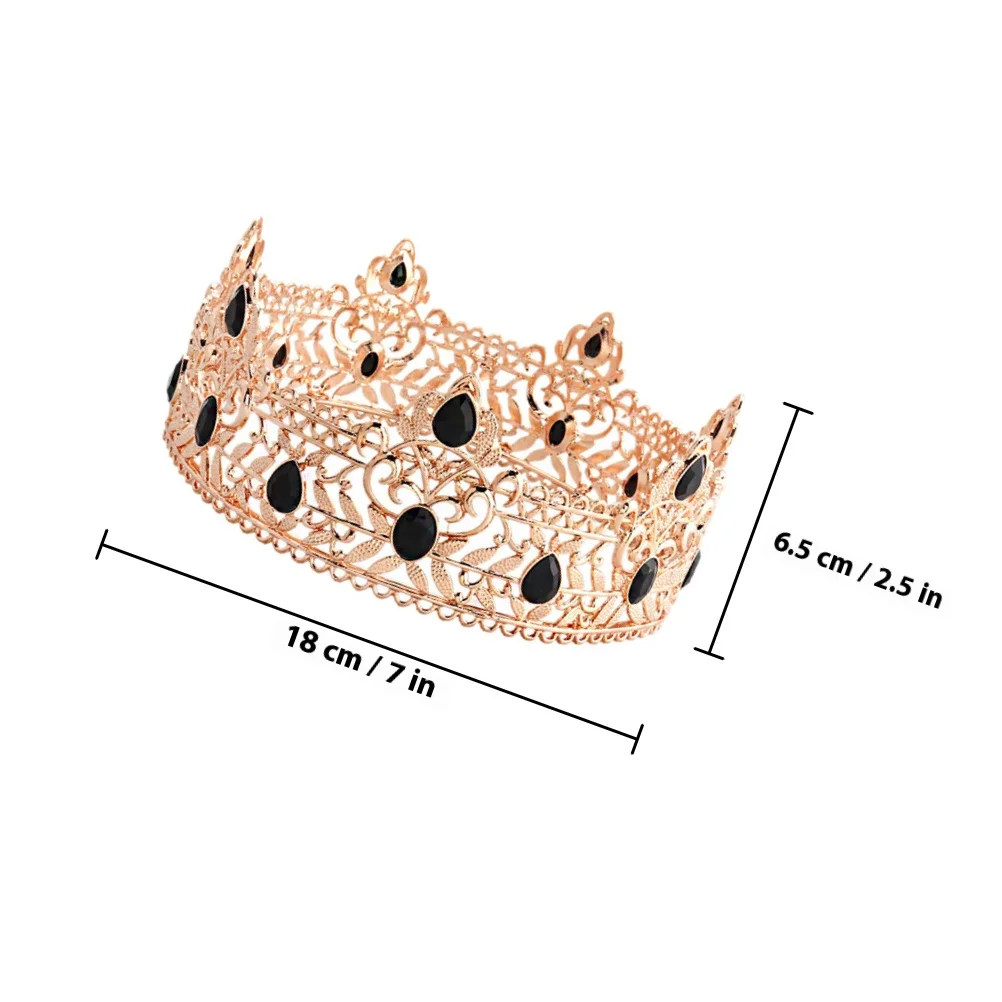 มงกุฎโลหะผสมสไตล์เรโทรสำหรับผู้ชาย อุปกรณ์เสริมชุดคอสตูมวินเทจ งานแต่งงาน ฮาโลวีน คอสเพลย์ ปาร์ตี้ งานพรอม งานวันเกิด อุปกรณ์ประกอบการแสดง