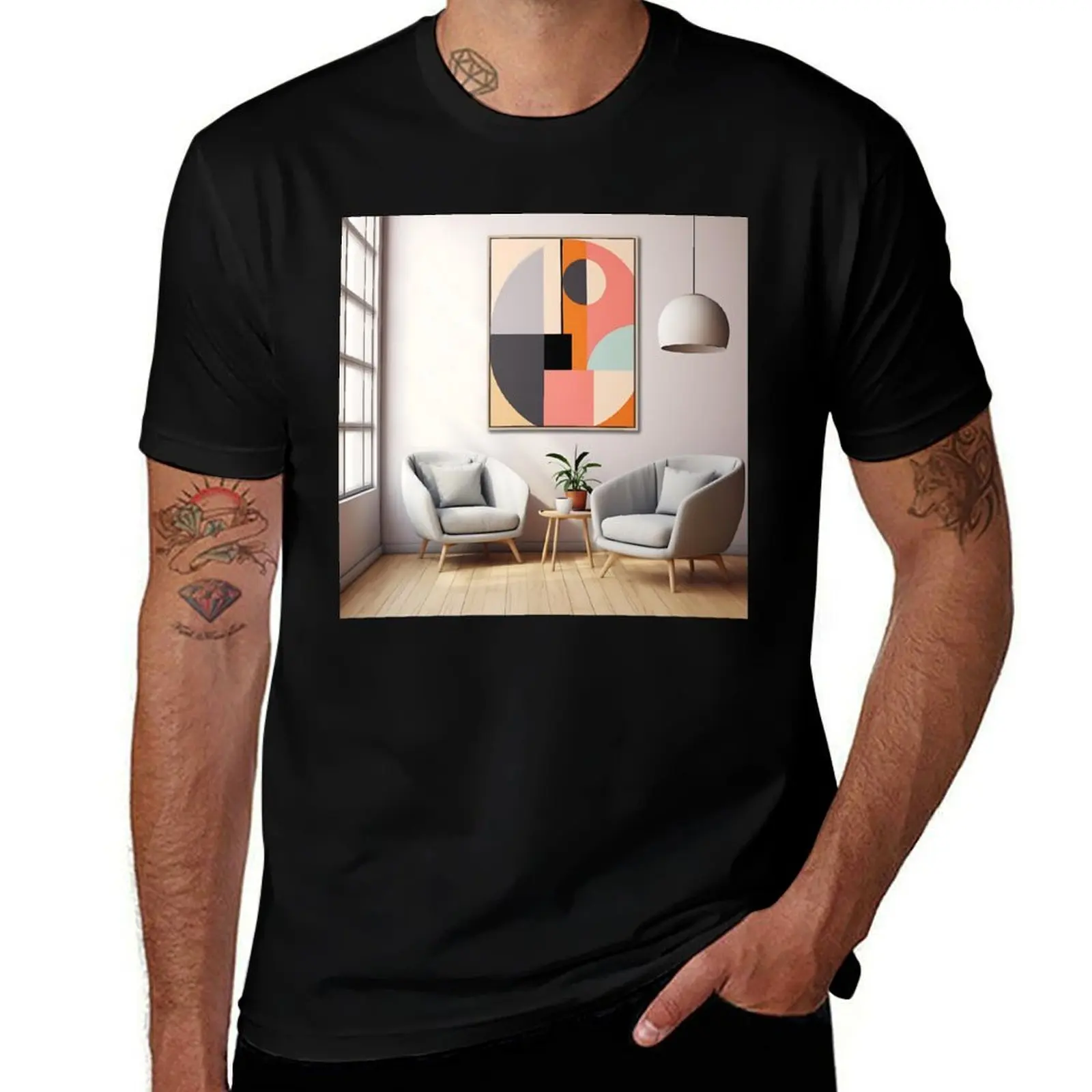 

Geometric abstraction on pastel canvas – modern simplicity. T-Shirt boys animal print anime shirt anime shirts men