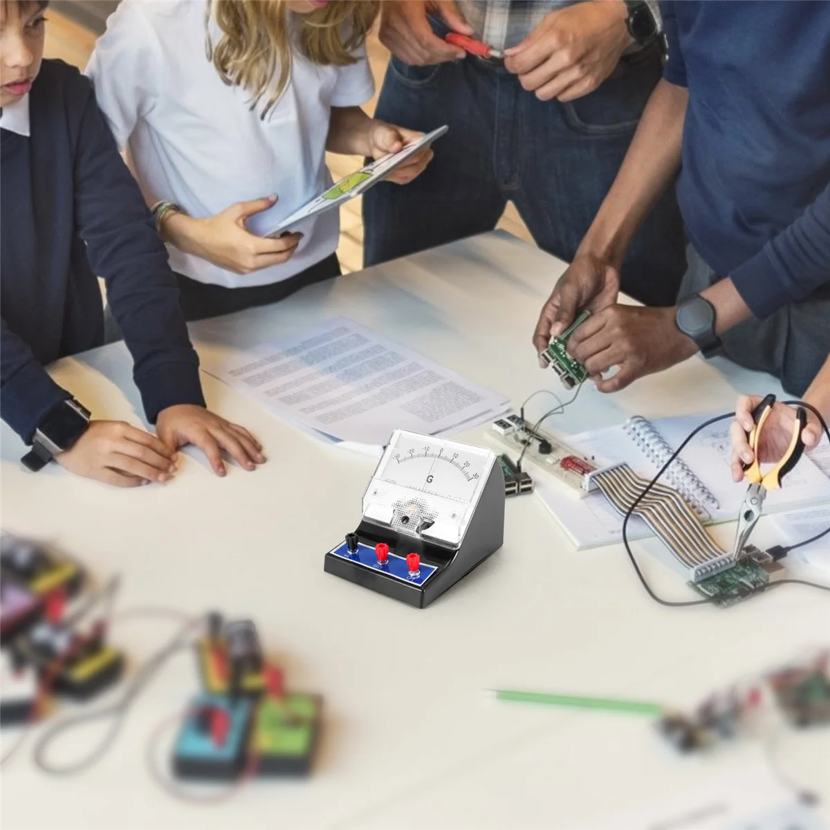 Gran oferta, amperímetro analógico, tipo puntero, probador de amperios de corriente eléctrica, amperímetro sensible, microamperímetro galvanómetro