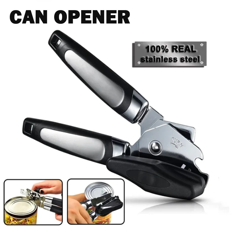 

Stainless Steel Can Opener Multifunctional Grip Opener Side Cut Professional Tins Bottle Opener Kitchen Gadgets
