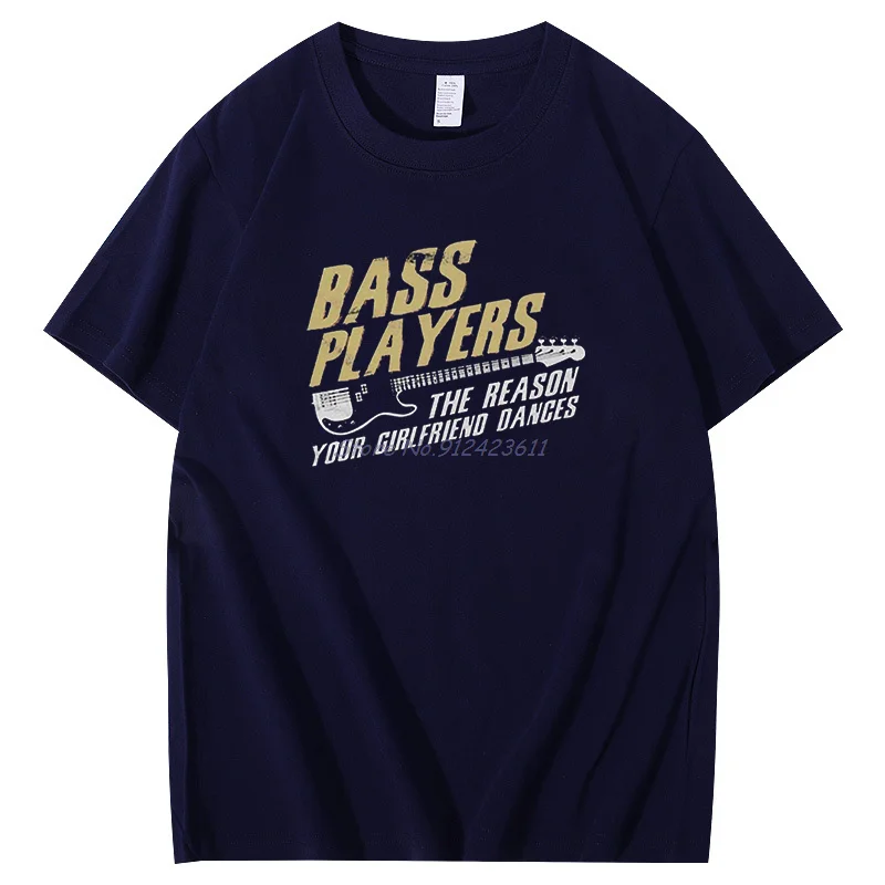 Men Bass Players Dances Gt Shirt For Men Music Guitar Graphic T Shirts Pure Cotton Tops Casual Crew Neck Tee Summer Men Clothing