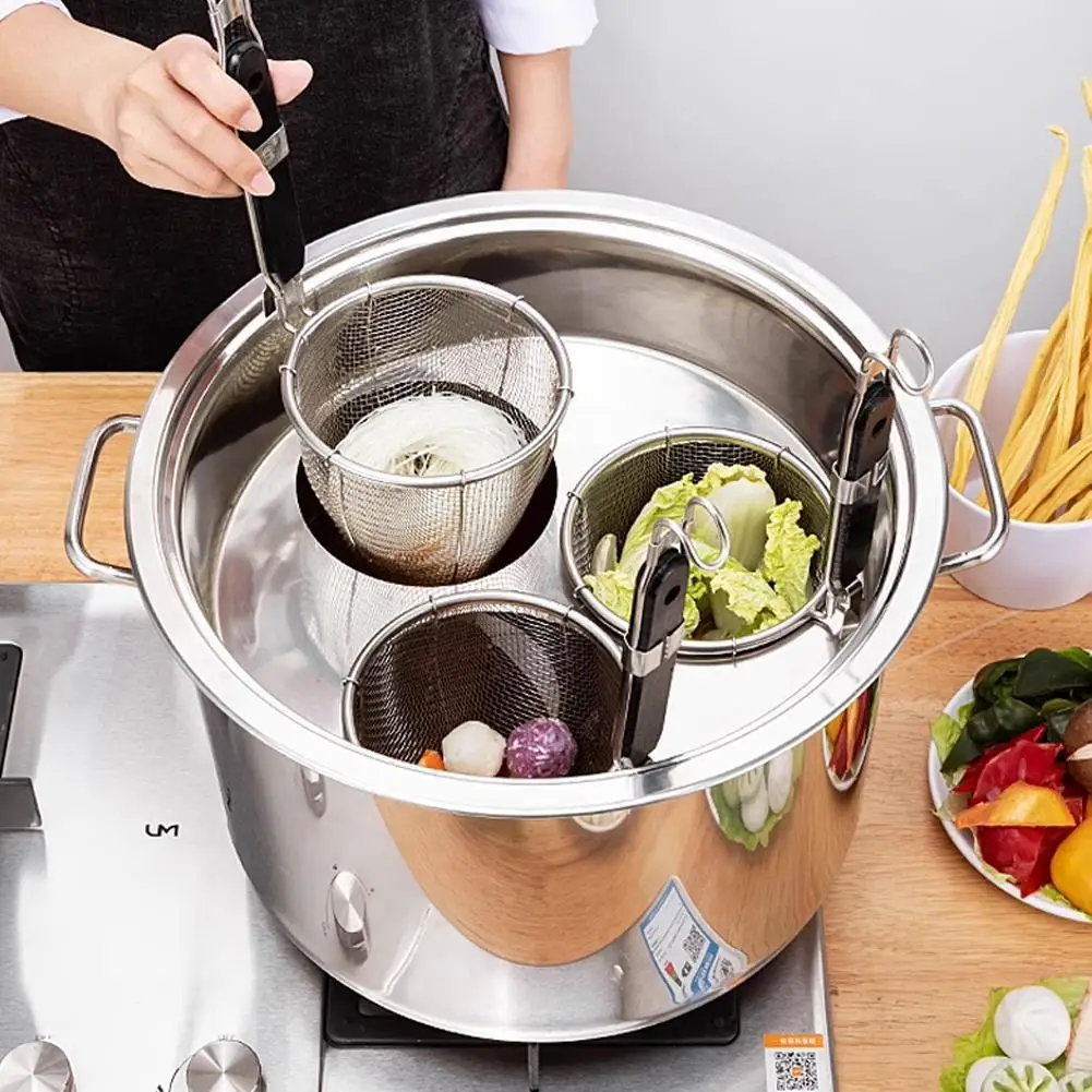 

Mesh Strainer Spoon Stainless Steel Hot Pot Strainer Long Handle Frying Filter Korean Noodles Scoop Tableware