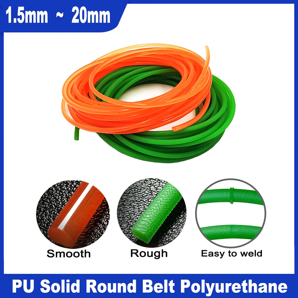Rough/Smooth Red/Green Motion Driven Round Industrial Conveyor Belt Polyurethane Timing Belt Strip Material 1.5mm-20mm