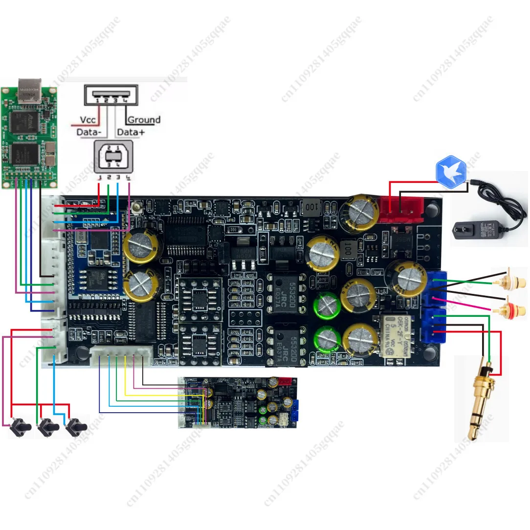 Dual Parallel PCM1794 Bluetooth 5.4 QCC5181 USB WAV Decoding APP Control Power Amplifier LDAC