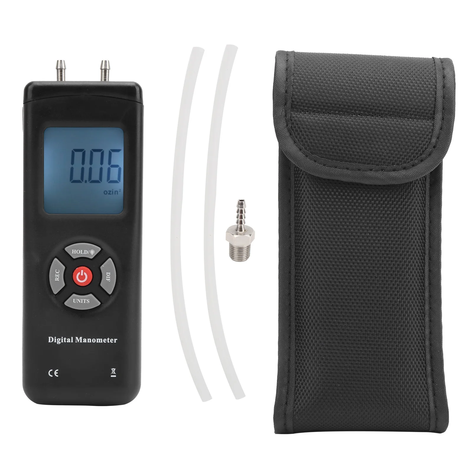 TL‑101 Digital Manometer Air Pressure Meter Gauge Differential Air Pressure Tester Tool +5psi Differential Manometer