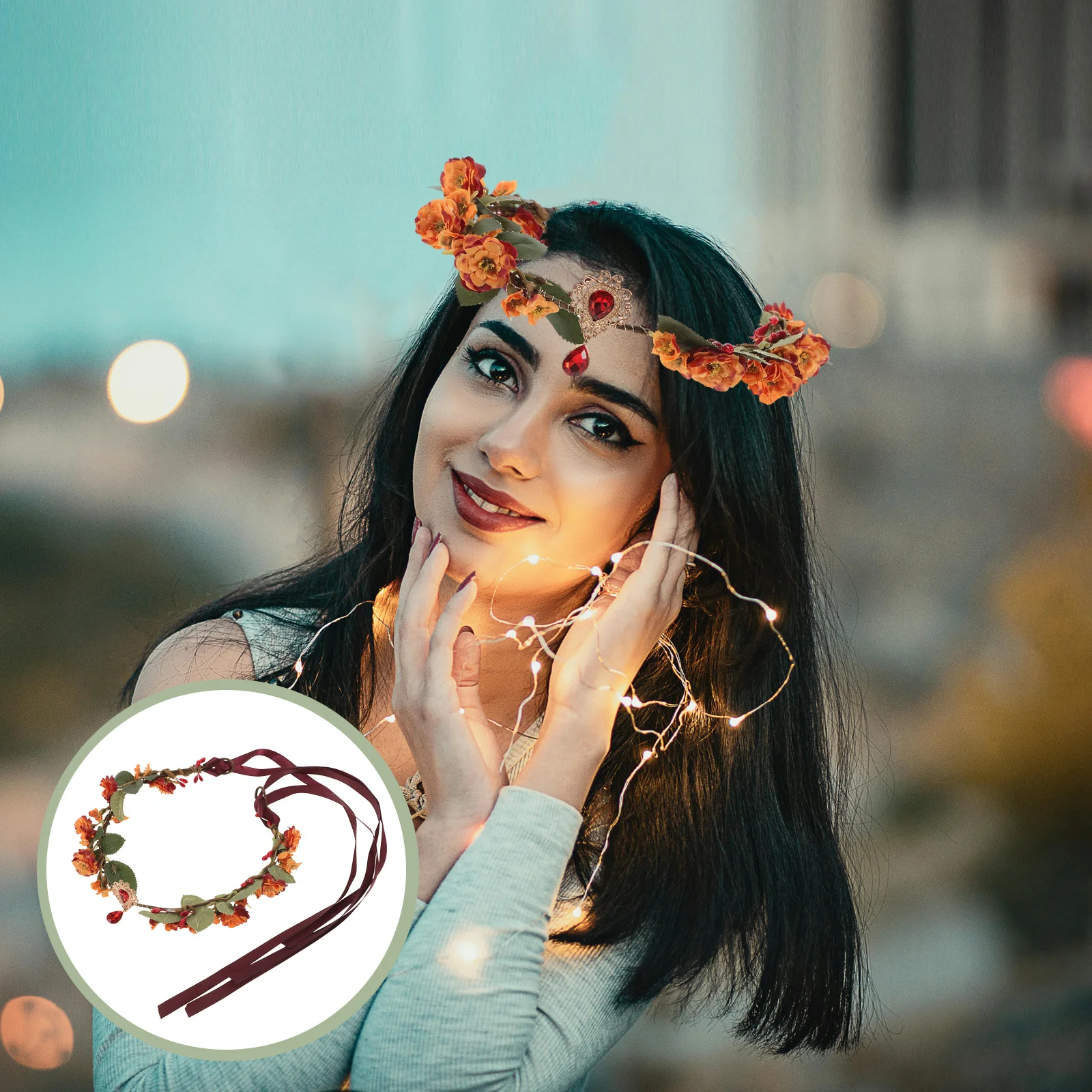 

Headbands Women Bohemian Crown Girl Crowns Crown Flower Wreath Hair Floral Wreaths For Head Hair Decorations For Wedding