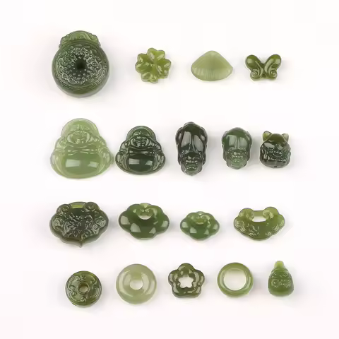 1Pc Natural Stone Hetian Jade Carved Bead Pixiu Buddha Bead Supplies for Jewelry Making DIY Bracelet Necklace Accessories