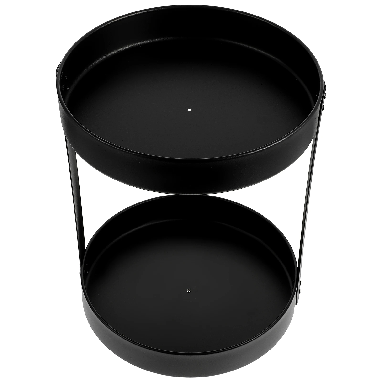 

Black 26cm Stainless Steel Rotating Spice Rack Double Layer Kitchen Storage Tray Condiment Bottle ganizer Multifunctional