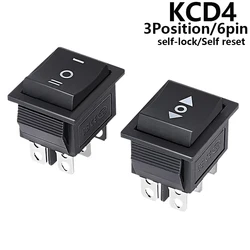 1pc DIY Rocker Switch Power Switch Boat 3 Position 6Pin Button Latching with Lamp Light KCD4 16A 250VAC/ 20A 125VAC On-Off-on