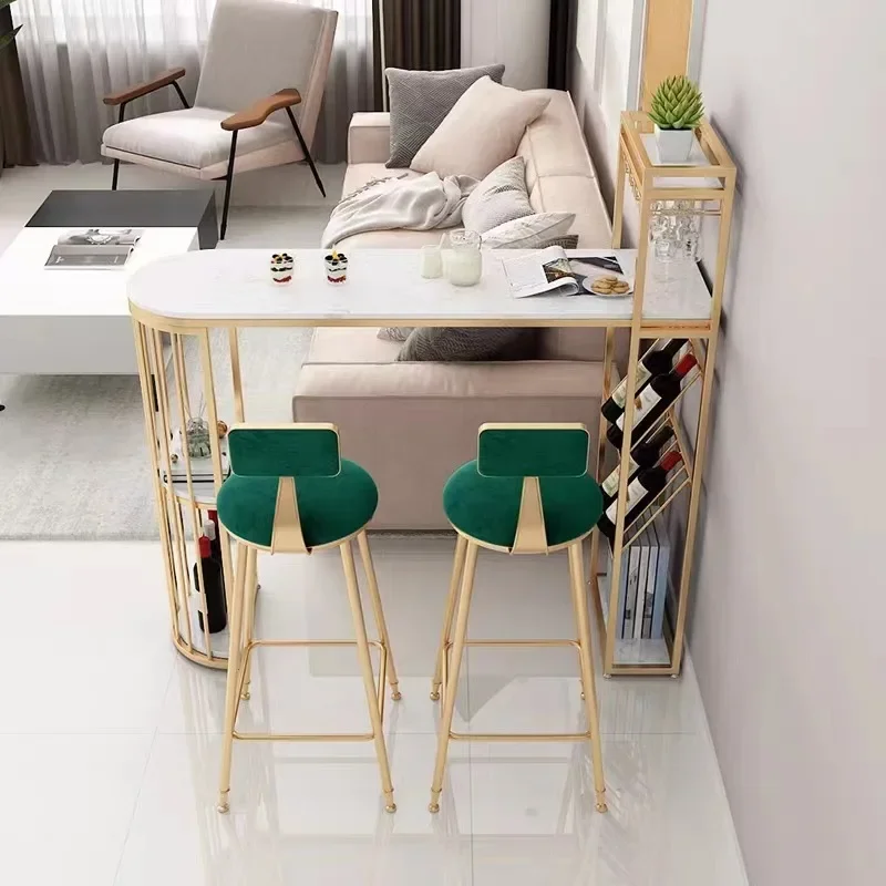 AOLIVIYA Marble Creative Window Dining Strip Breakfast Bar High Table Home Living Room Coffee Table Milk Tea Shop Desk