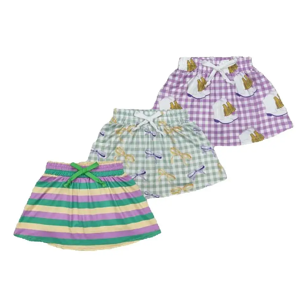 

Baby kids clothing Sibling summer girls Sibling 3colors Baby Girls Mardi Gras Skorts Shorts Skirts