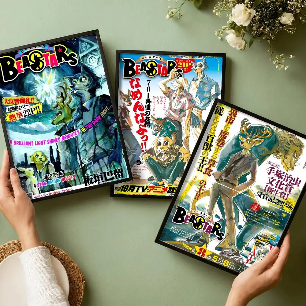 B-BEASTARS Anime Painting Calligraphy Cotton Canvas Wall Art Poster - Aesthetic Painting for Living Room Bedroom Home Decor