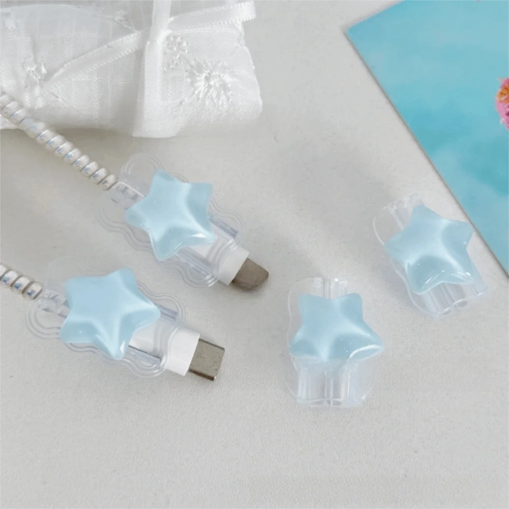 كوريا نمط ثلاثية الأبعاد المحيط نجوم حامي غطاء لطيف المحمولة الملحقات شحن غطاء الحبل لحماية شاحن أبل 18/20 واط #4