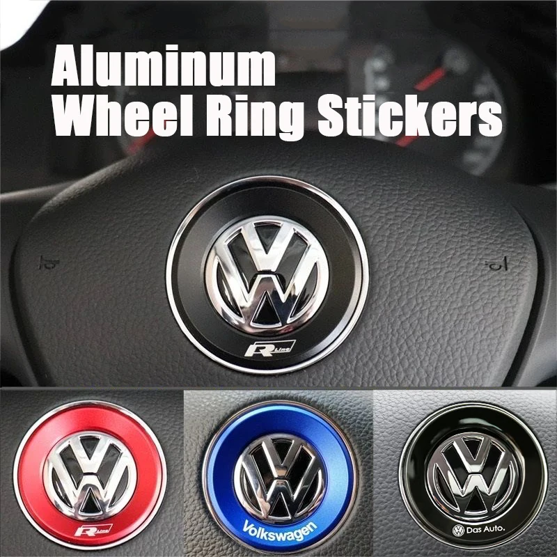 1Pcs Car Steering Wheel Emblem Stickers Accessories For Volkswagen VW R-line GTI R Polo Golf Touareg Passat Magotan Tiguan Jetta