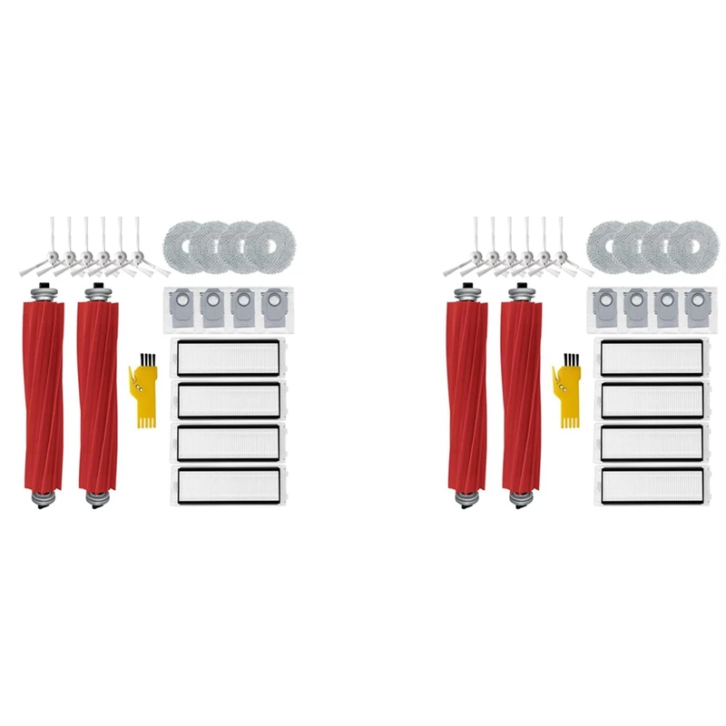 2X ل Roborock Q Revo جهاز آلي لتنظيف الأتربة استبدال أجزاء فرش جانبية رئيسية مرشحات Hepa ممسحة منصات أكياس الغبار