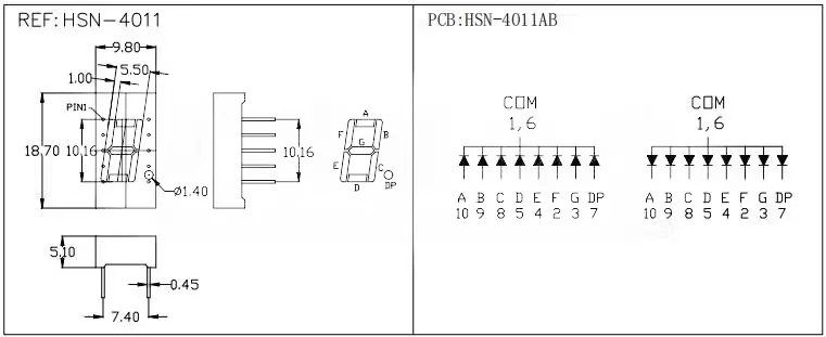 5 Stück Digitalröhren-Display 0,28 0,36 0,4 0,56 Zoll LED 7-Segment Gemeinsame Anode/Kathode 1 2 3 4 Bit Rot Blau Weiß Grün Gelb – Detail 3