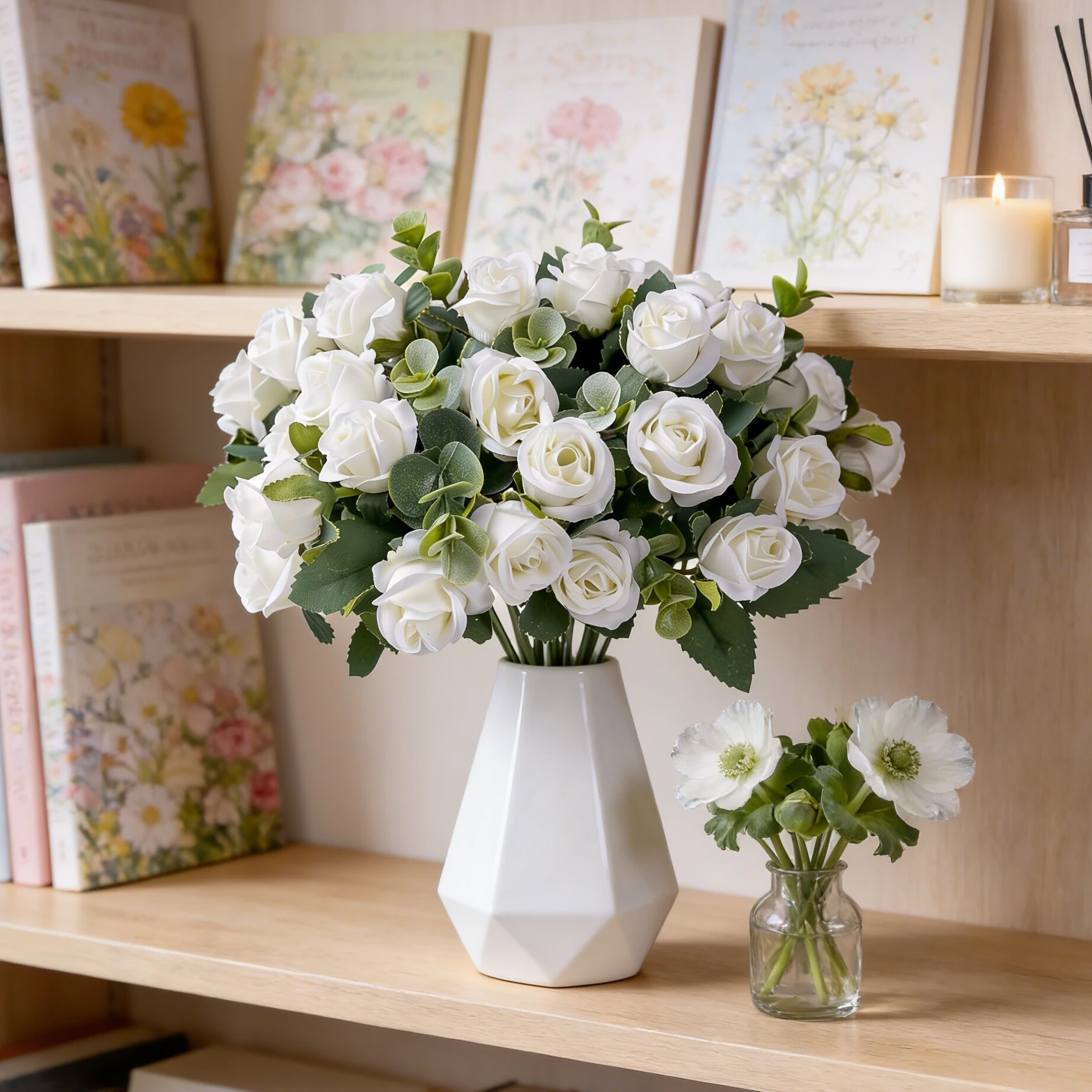 Home Decor Ai Free - Buket Bunga Mawar Sutra Buatan Vas