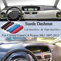 For Citroen Grand C4 Picasso Mk1 2007-2013 Anti-Slip Suede DashMat Dash Mat Cover Dashboard Pad Sunshade Carpet Car Accessories