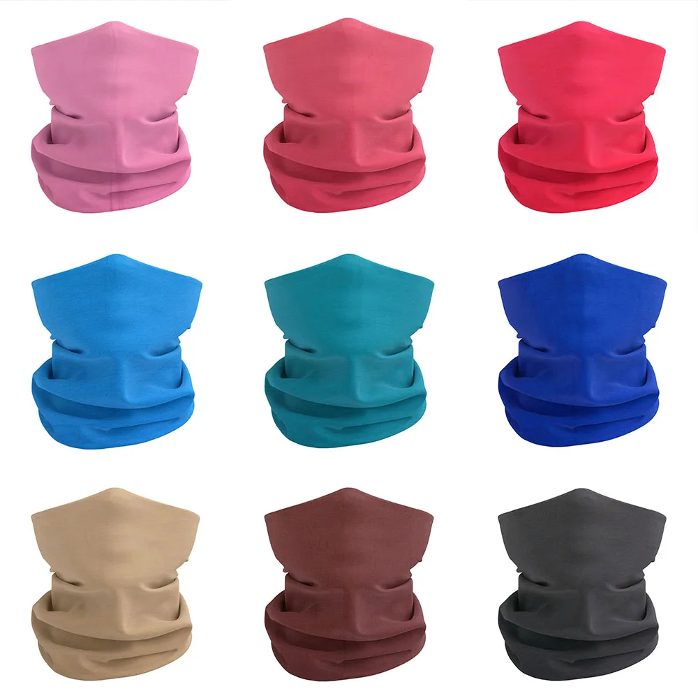 Braga de cuello transpirable para hombre y mujer, a prueba de polvo, de secado rápido, color liso, pañuelo para la cabeza para senderismo, ciclismo, pesca, protector facial, bandana