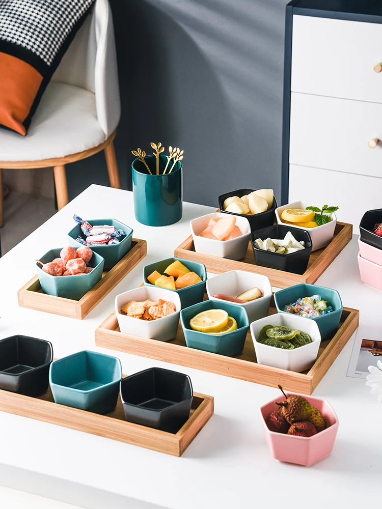 

Hexagonal Cerc Sna Plate Tea Cooking Small Eating Di Home Stay Bar Fruit Tray Geometric Pattern Flat Diware