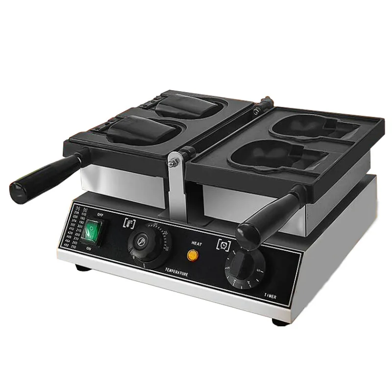 ماكينة صنع الوافل التجارية كيتي على شكل رأس خبز طلاء غير لاصق