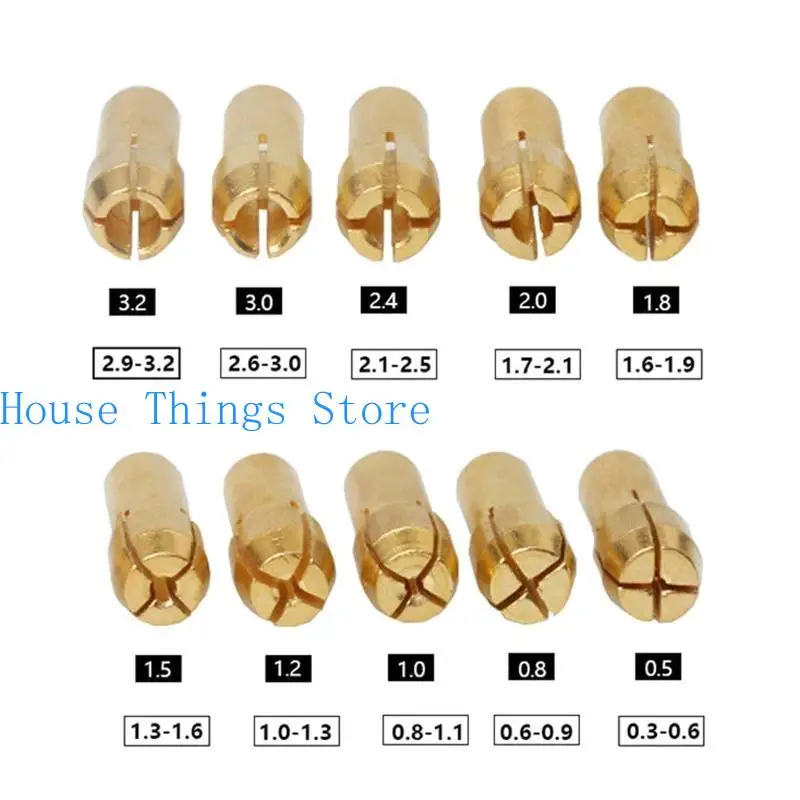 652f 11pcs Power Tool Mini Drill Brall Collet Choc