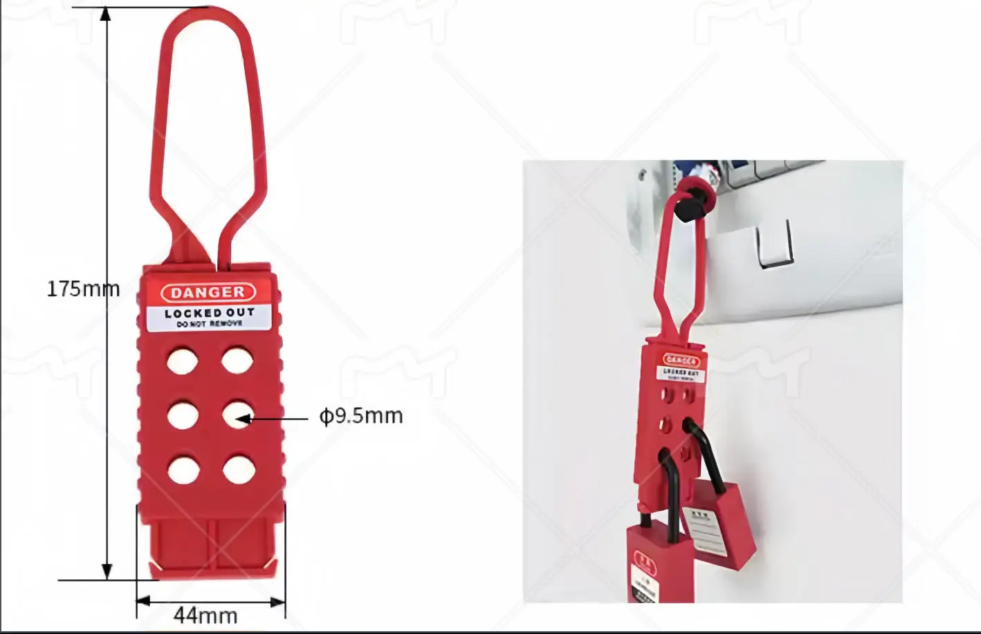 1pcs/lot Nylon Lockout Hasp Non-Conductive Lockout Hasp Insulation Safety Buckle Lock Switch Cabinet Multi Person Management