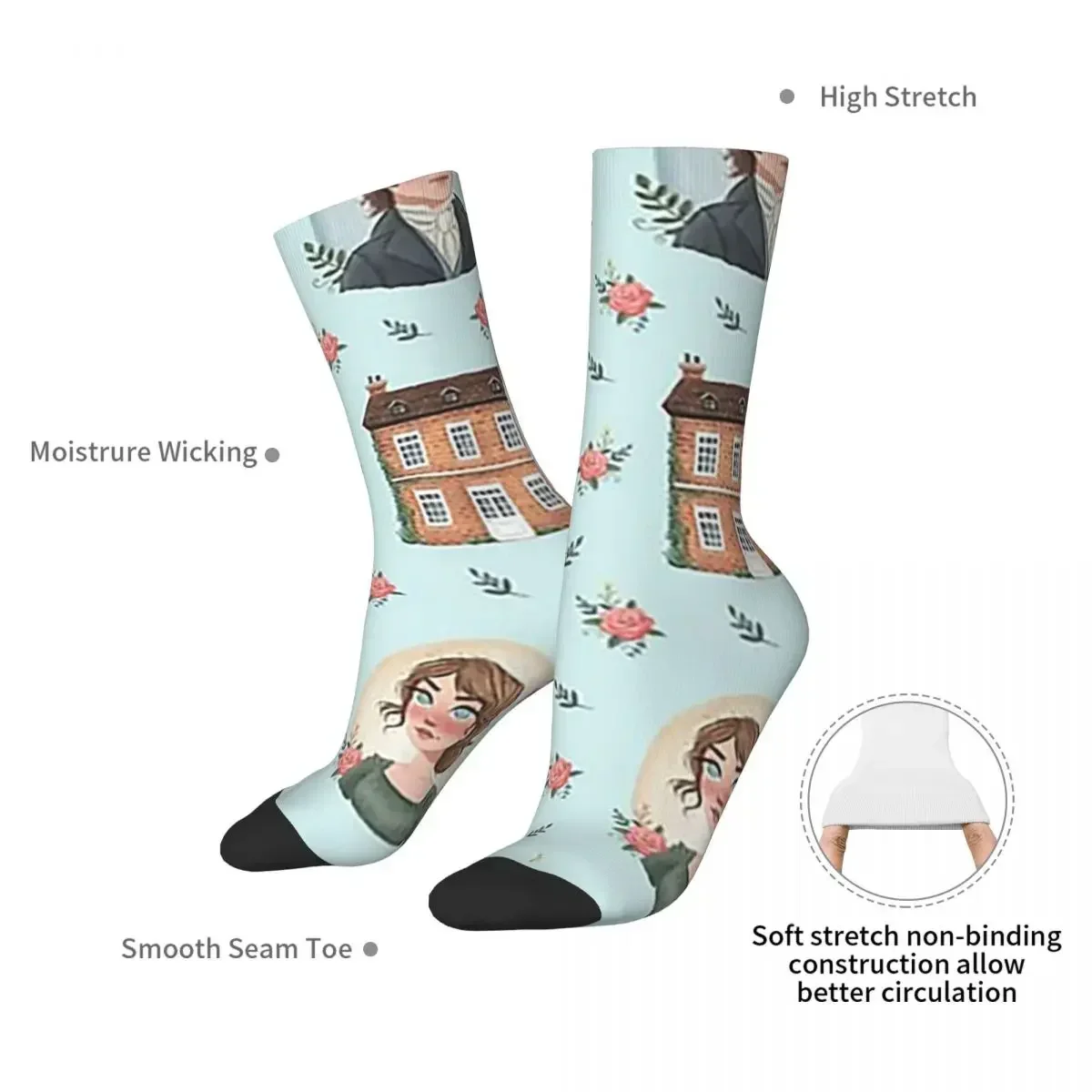 Pride And Prejudice - Jane Austen Inspiration Socks Harajuku High Quality Stockings All Season Long Socks for Unisex Gifts