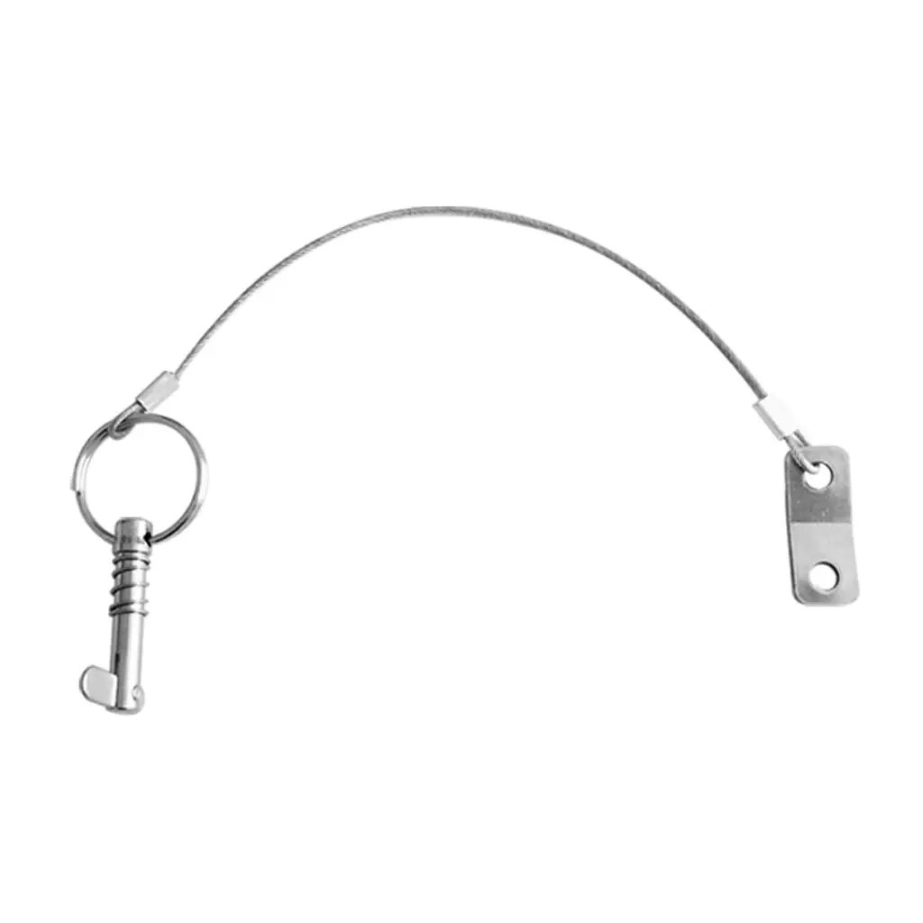 Quick Release Pin, Boat Bimini Top Pin, Stainless Steel with Lanyard, Spring Loaded