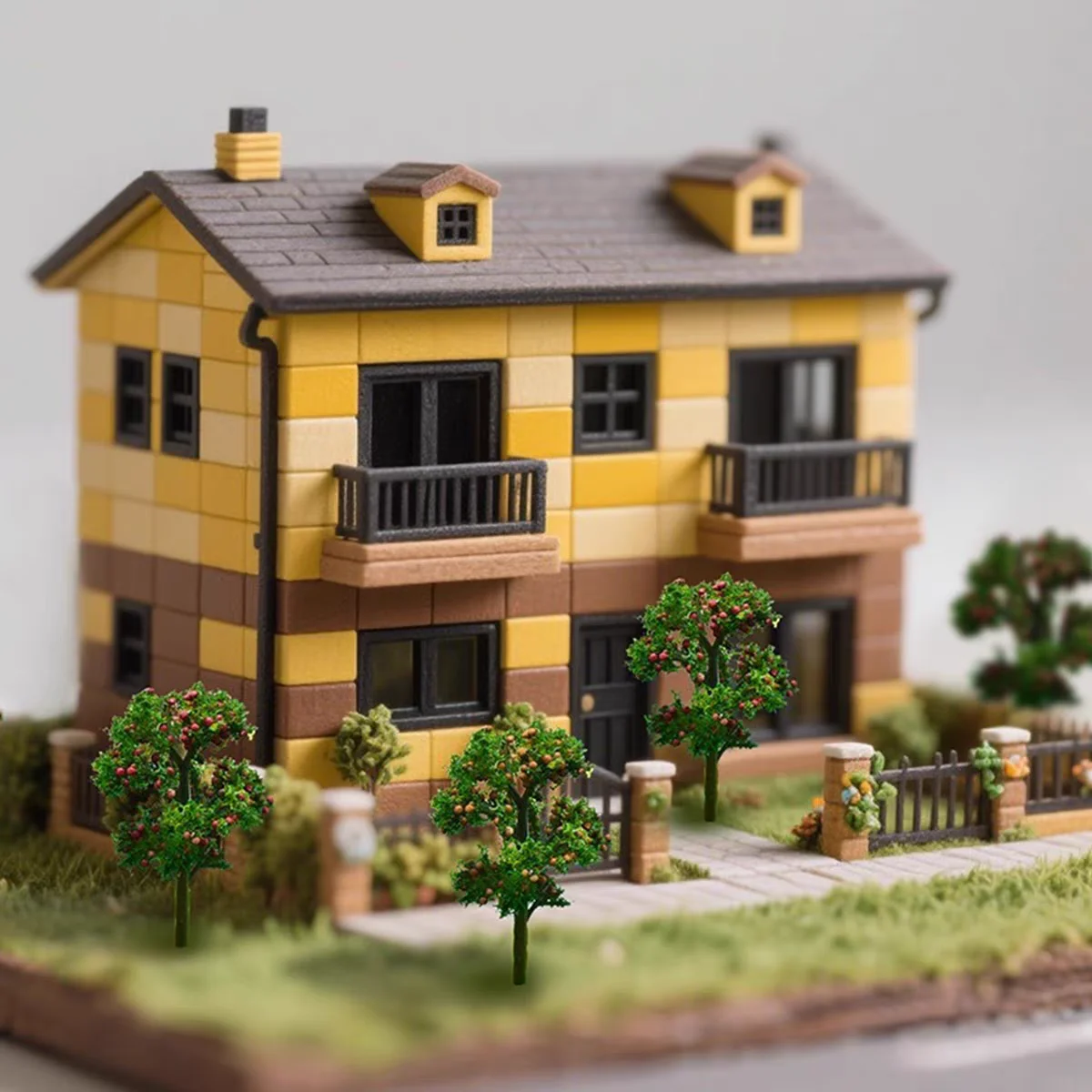 5 STKS 7/9 CM Kunstmatige Appelboom Model Miniatuur Fruitbomen Voor Landschap Poppenhuis Zandtafel Accessoire Plant Landschap Decor