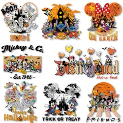 Mickey and Friends Halloween Iron on Transfers Heat Press Stickers for Clothes Thermal Transfer Prints