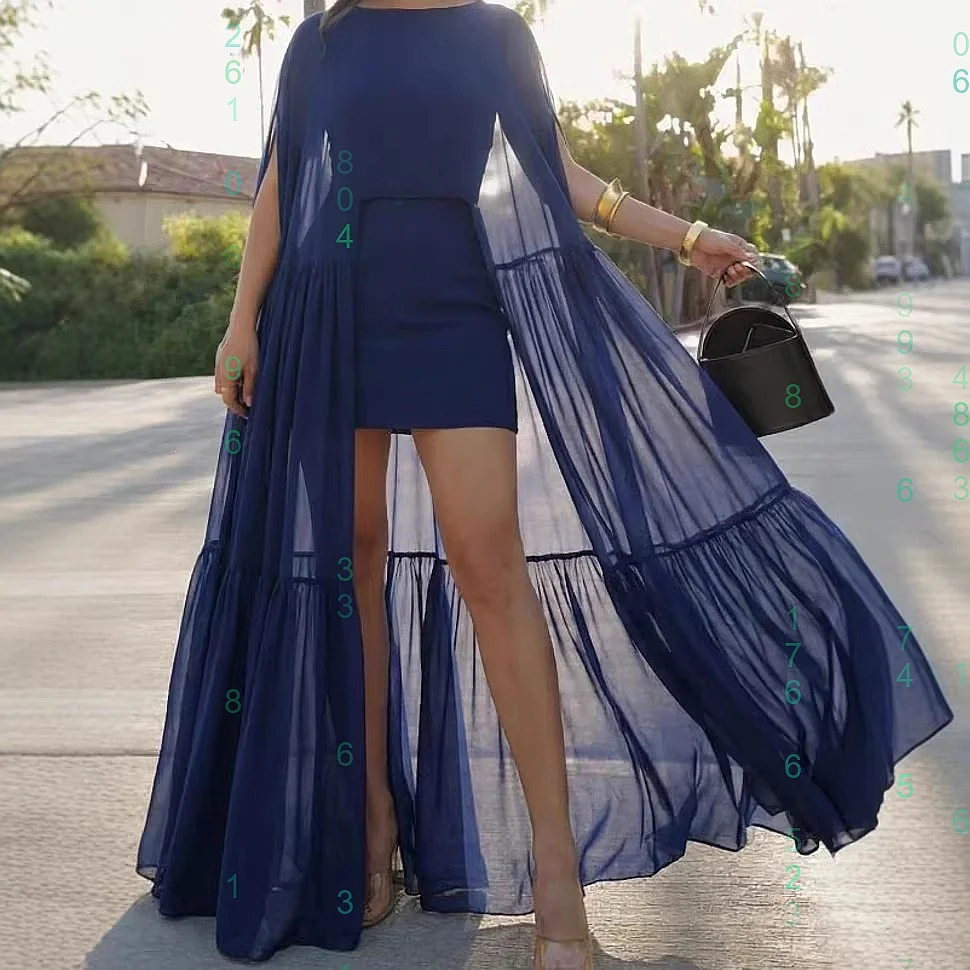

Summer Chiffon Long Dress Flowy Maxi Dress with Layered Hem Spring Summer Dresses