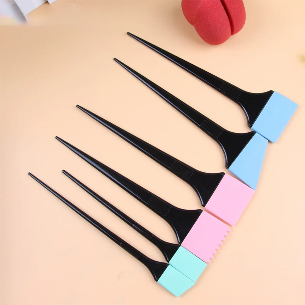 

Silicone Hair Dyeing Brush Tool Hair Coloring Brush Highlights Color Mixing Stirrer Kit for Hair Salon (Black) (Random Style)