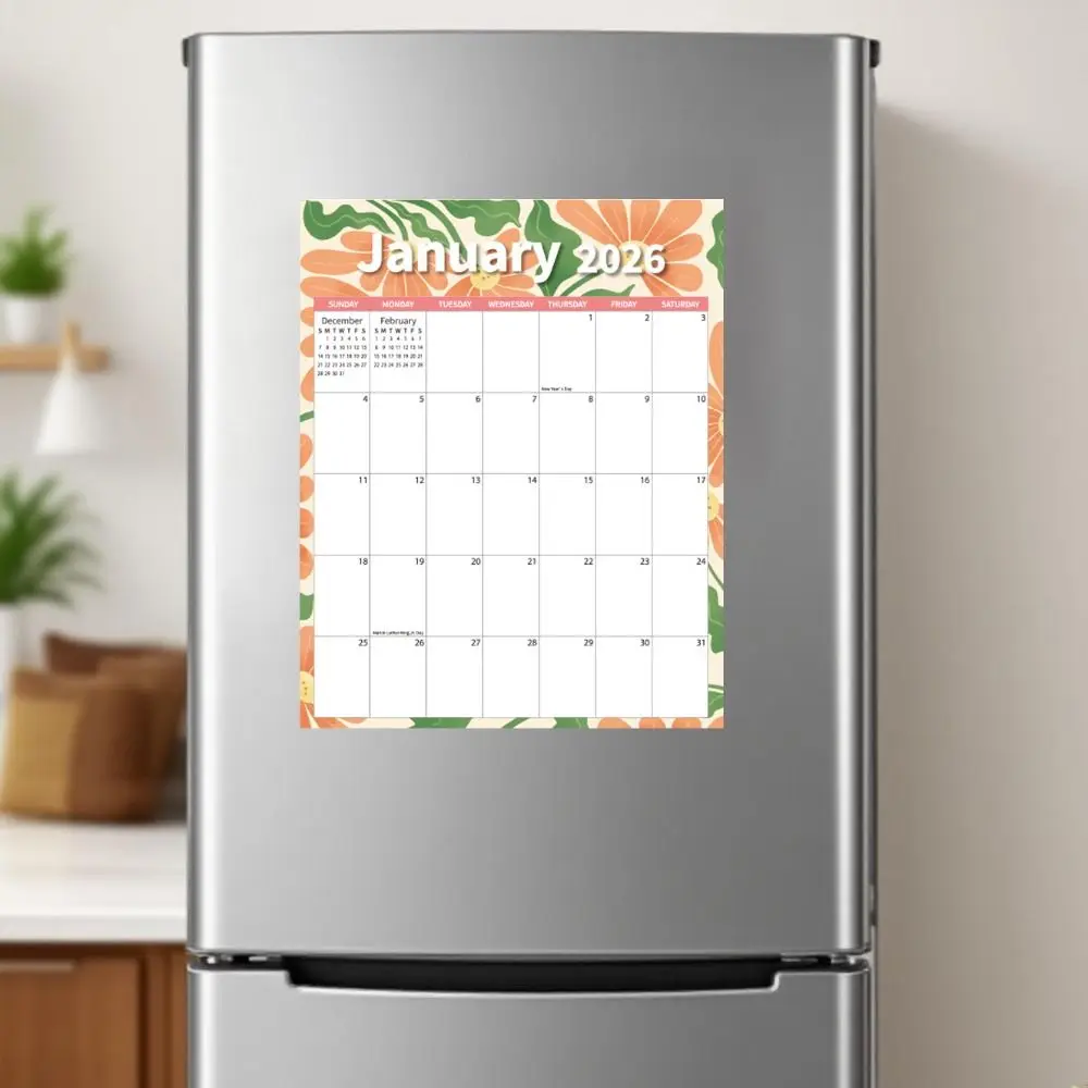 

Креативный английский магнитный календарь для заметок, плотная бумага, 12-месячный календарь, органайзер для повестки дня, красочный ежемесячный календарь-планировщик