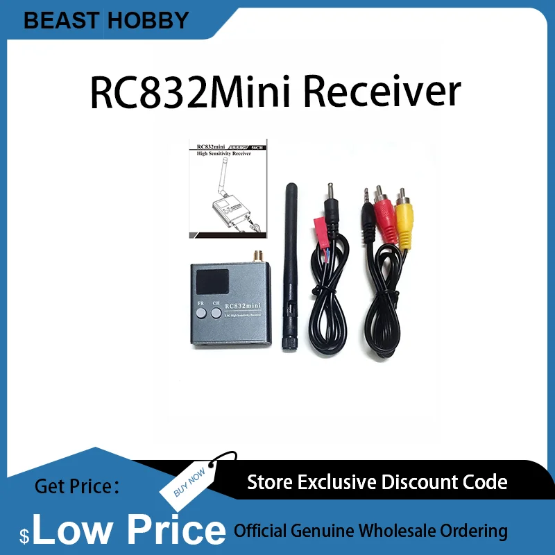 rc832mini-receiver-49g-58g-49-58ghz-56ch-high-sensitivity-receiver-with-a-v-for-rc-model-drone-parts