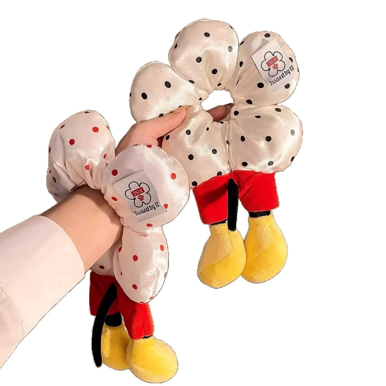 1 Stück niedlicher Cartoon-Puppen-Haargummi, gepunktete Blume – geformter Haargummi, lustiges und Kawaii-Haar-Accessoire für Mädchen – Detail 7