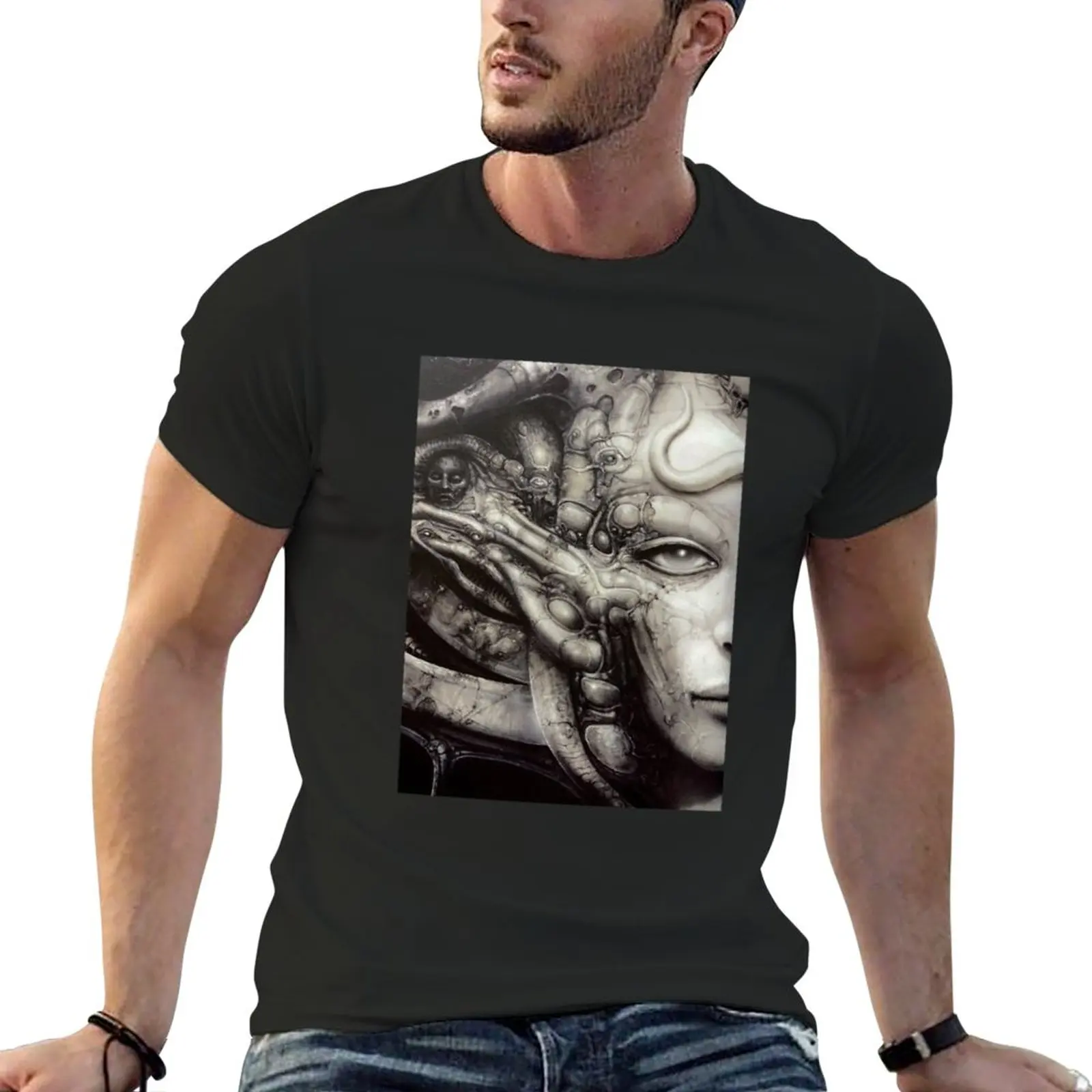 

HR Giger - Li (Detail) T-Shirt plus sizes customizeds mens big and tall t shirts