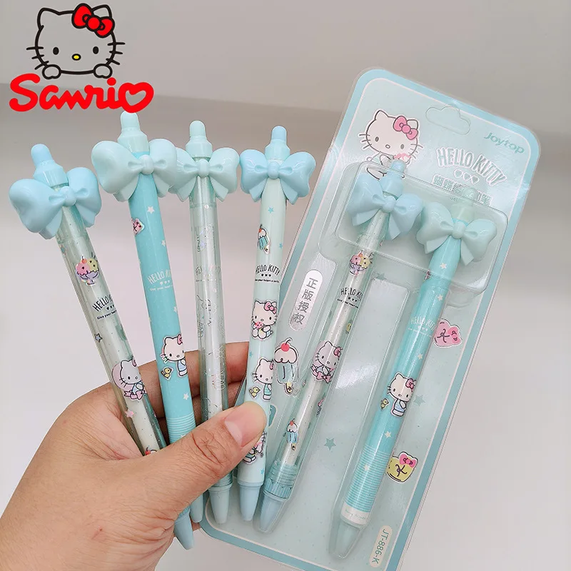 boligrafo-de-gel-retractil-hello-kitty-tinta-negra-de-05-mm-bonito-lazo-estetica-de-dibujos-animados-papeleria-para-oficina-escuela-escritura-diaria