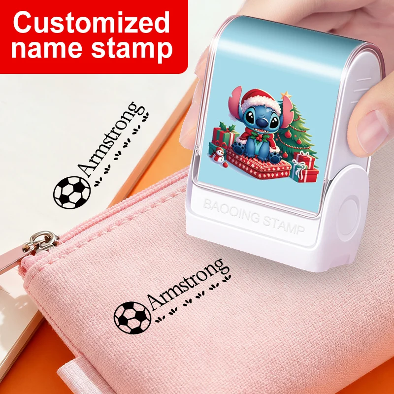 

Изготовленный на заказ штамп с именем Disney Stitch для школьных принадлежностей, персональная организация предметов, замечательный модный рождественский подарок