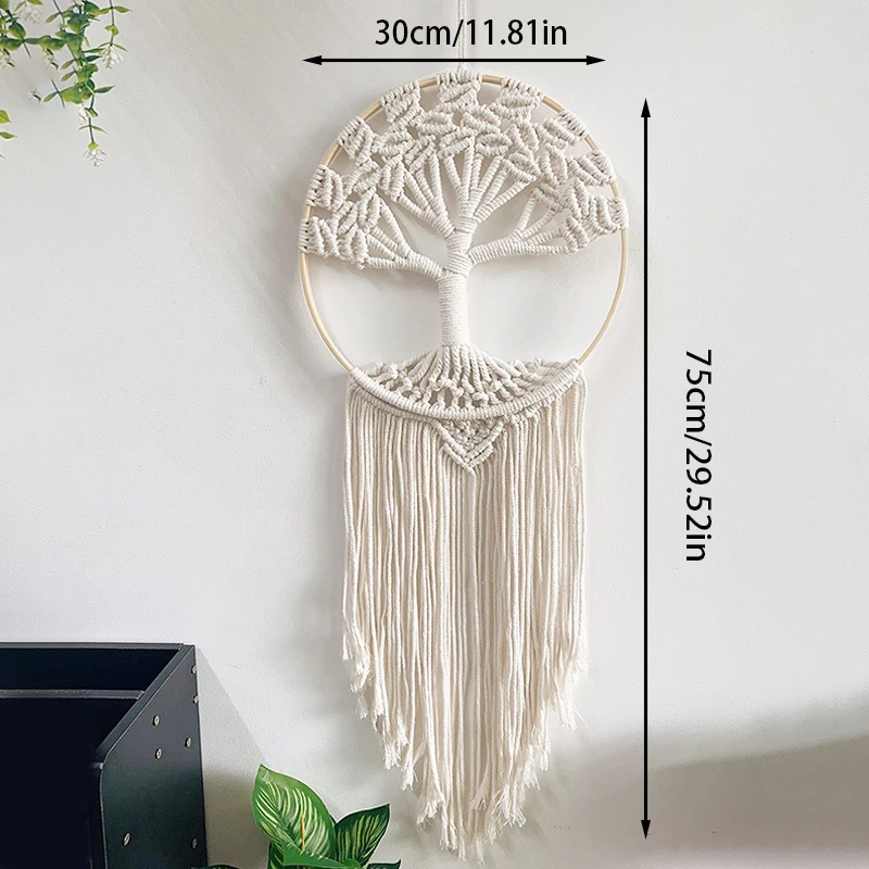 생명의 나무 Macrame 벽 매달려 수제 짠 Boho 홈 벽 장식 침실 보육 아파트 기숙사 장식, 선물 소녀