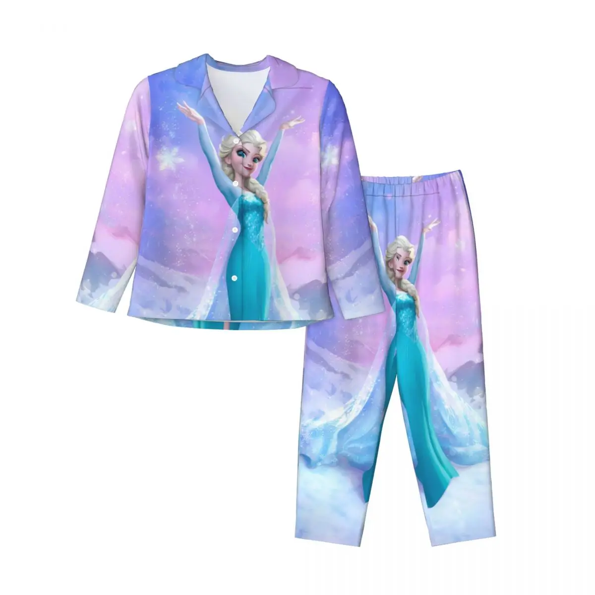 Frozen Women's Pajamas Set 2 Piece Set For Women Casual Long sleeve Suit