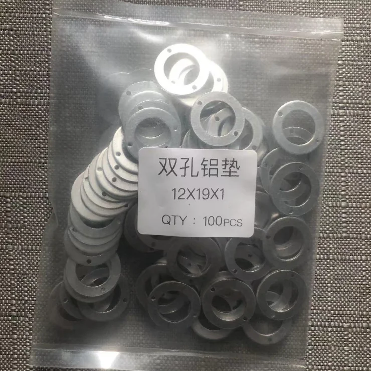 ALYTEST 100PCS 2H Diesel Common Rail Injector Nozzle Gaskets Aluminum Washer 12*19*1 23654-64010 MD068355
