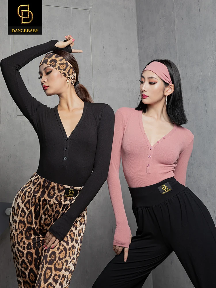 

New Dancebaby Latin Dancer's National Standard Dance Practice Dress Top Autumn/Winter Internet Celebrity Clothes Long Sleeves